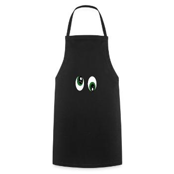 funny glowing eyes - Cooking Apron - black - Front - AI Model Male 185 dark (185cm)