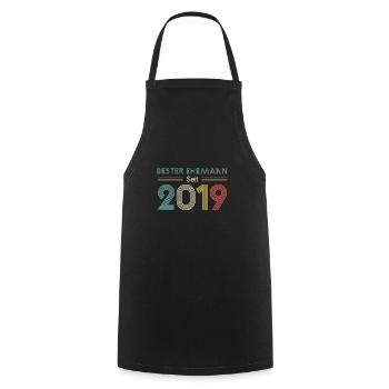 Best Husband Since 2019 First Wedding Anniversary 2019 - Cooking Apron - black - Front - AI Model Male 185 dark (185cm)