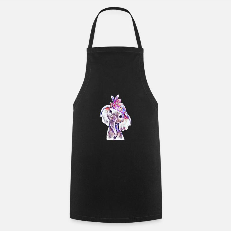 elephant - Cooking Apron - black
