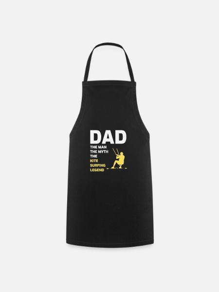 Kitesurfing Dad Kite Kiteboard Fathers Day Gift - Cooking Apron - black