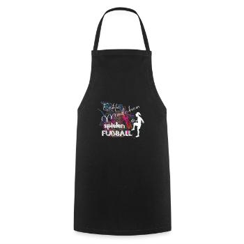 Echte Mädchen spielen Fussball Frauenfußball - Kochschürze - Schwarz - Vorne - AI Model Male 185 dark (185cm)