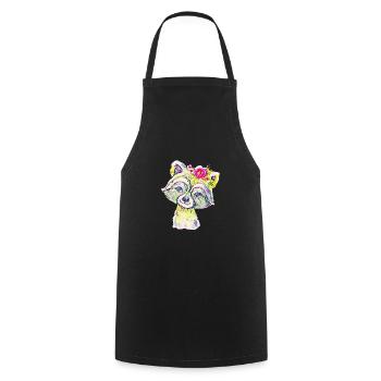 racoon - Cooking Apron - black - Front - AI Model Male 185 dark (185cm)