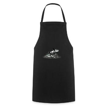 Killer whale - Cooking Apron - black - Front - AI Model Male 185 dark (185cm)