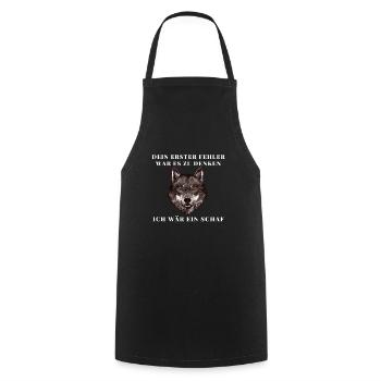 Wolf Wölfe Alphatier Schaf Rudel Geschenk - Kochschürze - Schwarz - Vorne - AI Model Male 185 dark (185cm)