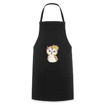 hibou - Tablier de cuisine - noir - Devant - AI Model Male 185 dark (185cm)