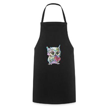 hibou - Tablier de cuisine - noir - Devant - AI Model Male 185 dark (185cm)