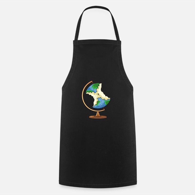 Globus Earth Apple Climate Protection Climate Change - Cooking Apron - black