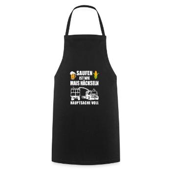 Corn Chopping Harvest Design for Farmers - Cooking Apron - black - Front - AI Model Male 185 dark (185cm)