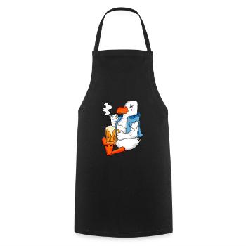 Dangerous seagull beer North Sea Moin seagull - Cooking Apron - black - Front - AI Model Male 185 dark (185cm)