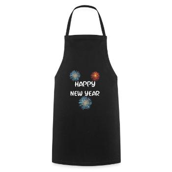 New year happy new year - Cooking Apron - black - Front - AI Model Male 185 dark (185cm)