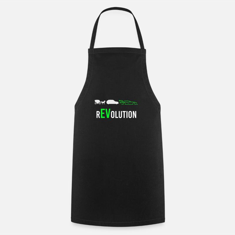 Elektroauto elektro Auto eauto rEVolution - Kochschürze - Schwarz