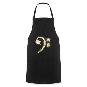 Bass Clef Vintage - Cadeau d'amateurs de musique drôle - Tablier de cuisine - noir - Devant - AI Model Male 185 dark (185cm)
