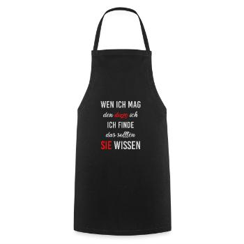 Ich hasse Menschen lustiger Spruch für Zyniker - Kochschürze - Schwarz - Vorne - AI Model Male 185 dark (185cm)