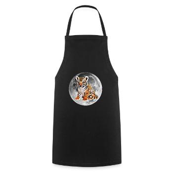 tigre - Tablier de cuisine - noir - Devant - AI Model Male 185 dark (185cm)