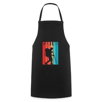 Way of St. James Man Buen Camino Gift for Pilgrims - Cooking Apron - black - Front - AI Model Male 185 dark (185cm)