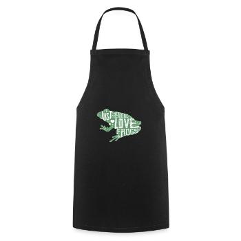Frog. frog. - Cooking Apron - black - Front - AI Model Male 185 dark (185cm)