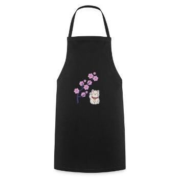Sakura Tree Japanese Cherry Blossom Tree Japon - Tablier de cuisine - noir - Devant - AI Model Male 185 dark (185cm)