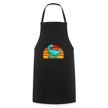 Coucher de soleil sur les dinosaures - Tablier de cuisine - noir - Devant - AI Model Male 185 dark (185cm)