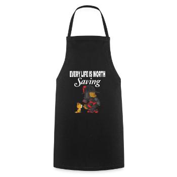 Toute vie vaut la peine d’être sauvée - Tablier de cuisine - noir - Devant - AI Model Male 185 dark (185cm)