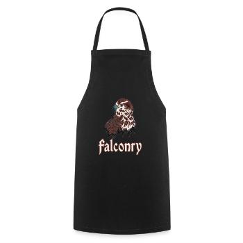 Falconry pickling bird of prey Grei Falcon - Cooking Apron - black - Front - AI Model Male 185 dark (185cm)