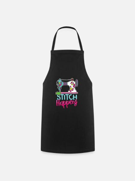 Stitch Happens - Kochschürze - Schwarz