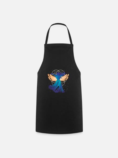 Fleur de la vie Femme Ange Silhouette - Tablier de cuisine - noir