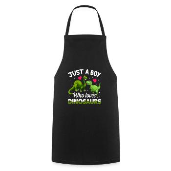 Only a boy who loves dinosaurs - Cooking Apron - black - Front - AI Model Male 185 dark (185cm)