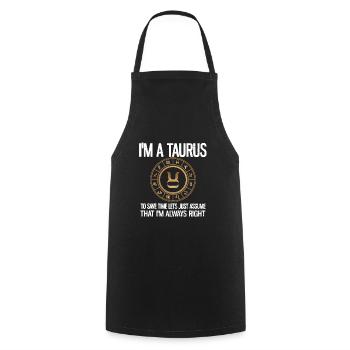 Taurus Zodiac Sign Horoscope Zodiac Sign - Cooking Apron - black - Front - AI Model Male 185 dark (185cm)