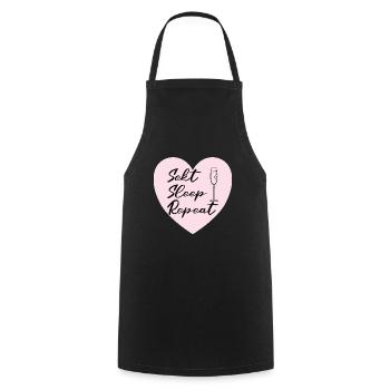 Sekt Sleep Repeat JGA Abschied HEN Party - Kochschürze - Schwarz - Vorne - AI Model Male 185 dark (185cm)