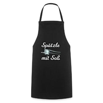 Spätzle mit Soß für einen Schwabe Stuttgarter - Kochschürze - Schwarz - Vorne - AI Model Male 185 dark (185cm)