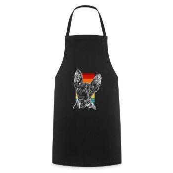 Sphynx Tatouage Chat Vintage Design - Tablier de cuisine - noir - Devant - AI Model Male 185 dark (185cm)