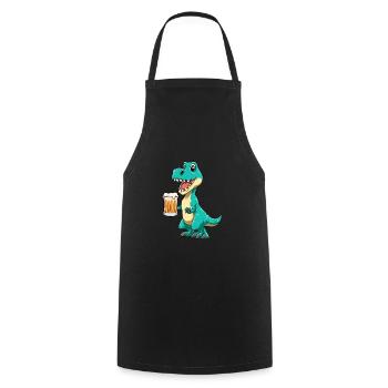 Dino with beer for a Dino fans and - Cooking Apron - black - Front - AI Model Male 185 dark (185cm)