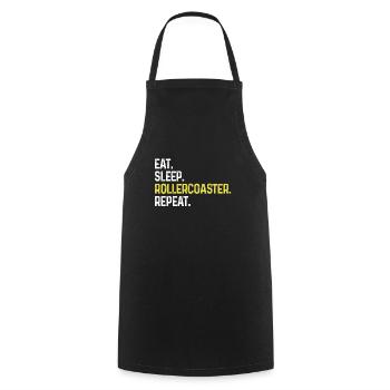 Eat Sleep Rollercoaster Repeat Funny Theme Park - Cooking Apron - black - Front - AI Model Male 185 dark (185cm)