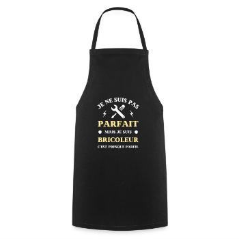 pas parfait bricoleur humour bricolage homme drole - Tablier de cuisine - noir - Devant - AI Model Male 185 dark (185cm)