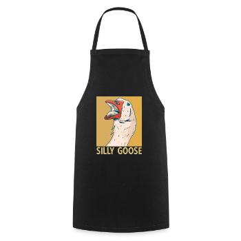 Silly Goose Alberne Gans Humor - Cooking Apron - black - Front - AI Model Male 185 dark (185cm)