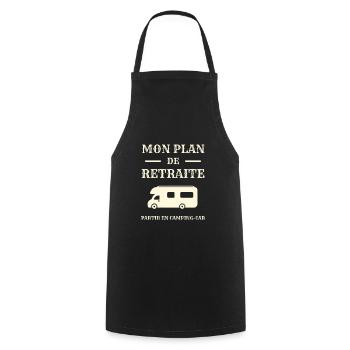 mon plan retraite camping car humour retraité papy - Tablier de cuisine - noir - Devant - AI Model Male 185 dark (185cm)