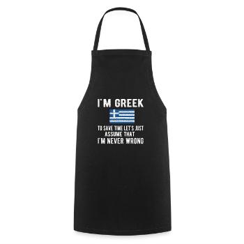 Greek Greece Origin Greek flag - Cooking Apron - black - Front - AI Model Male 185 dark (185cm)