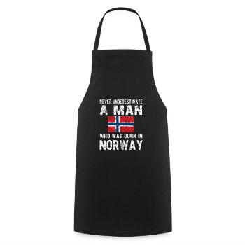 Norwegian Norway origin Norwegian flag - Cooking Apron - black - Front - AI Model Male 185 dark (185cm)