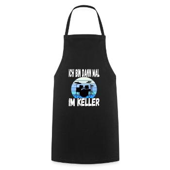 Ich bin dann mal im Keller - Kochschürze - Schwarz - Vorne - AI Model Male 185 dark (185cm)