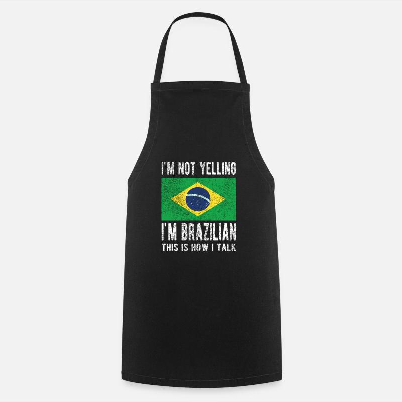 Brésil Brésil Drapeau brésilien - Tablier de cuisine - noir