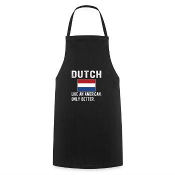 Dutch Netherlands Dutch origin - Cooking Apron - black - Front - AI Model Male 185 dark (185cm)