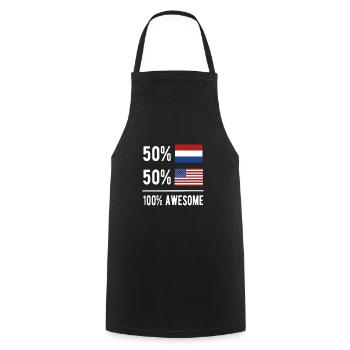 Half Dutch Half American USA Netherlands - Cooking Apron - black - Front - AI Model Male 185 dark (185cm)