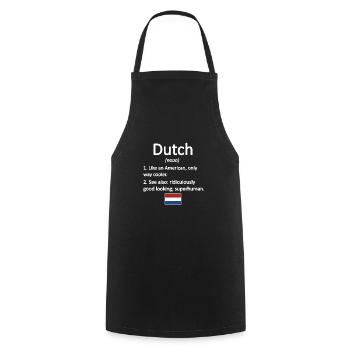 Dutch Netherlands Dutch roots - Cooking Apron - black - Front - AI Model Male 185 dark (185cm)