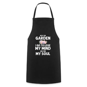Citation de jardin dans le jardin je vais - Tablier de cuisine - noir - Devant - AI Model Male 185 dark (185cm)