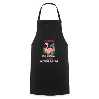 Flamingo Zitat Cousinmingo wie ein normaler Cousin - Kochschürze - Schwarz - Vorne - AI Model Male 185 dark (185cm)