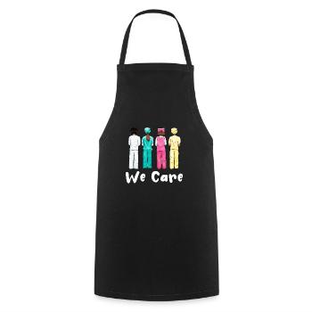 Nurse Senior Caregiver Care Help - Cooking Apron - black - Front - AI Model Male 185 dark (185cm)