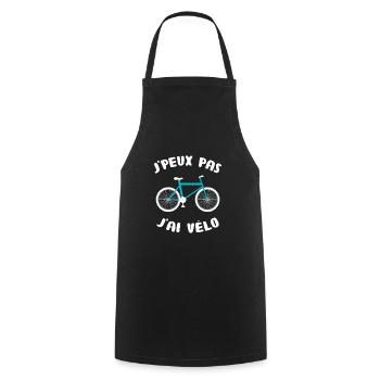 J'peux pas j'ai vélo course route écologie planète - Tablier de cuisine - noir - Devant - AI Model Male 185 dark (185cm)