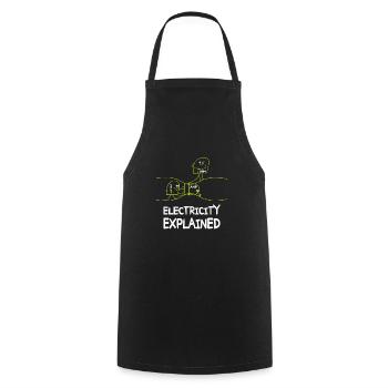 Electricity explains electronics technician Electrician - Cooking Apron - black - Front - AI Model Male 185 dark (185cm)