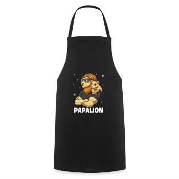 Papalion Löwe Papa und Baby Papa Vatertag für - Kochschürze - Schwarz - Vorne - AI Model Male 185 dark (185cm)