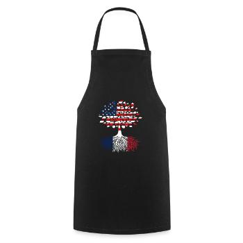 Racines Français des arbres américains - Tablier de cuisine - noir - Devant - AI Model Male 185 dark (185cm)